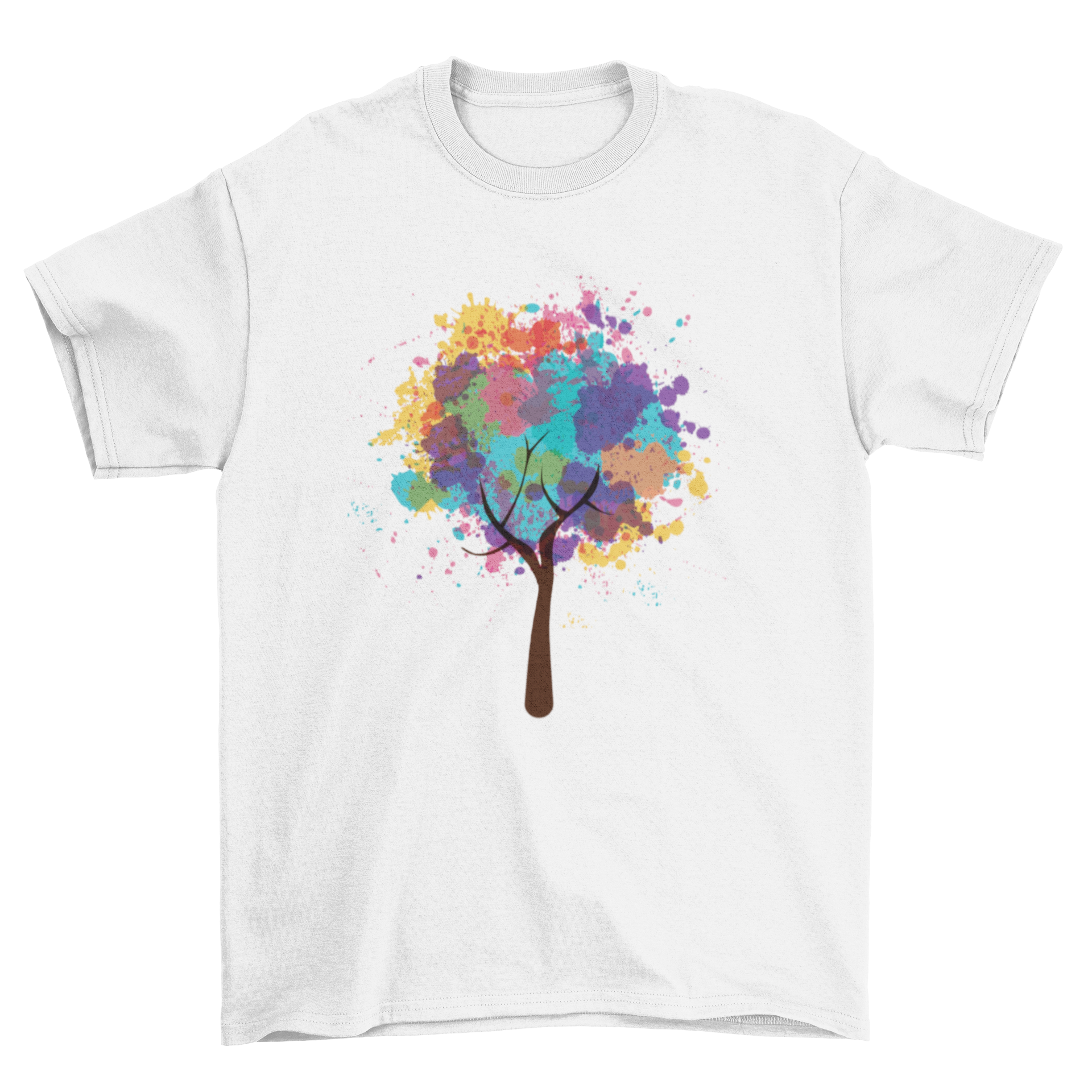 Colorful abstract tree illustration with vibrant branches, showcasing a unique artistic design.