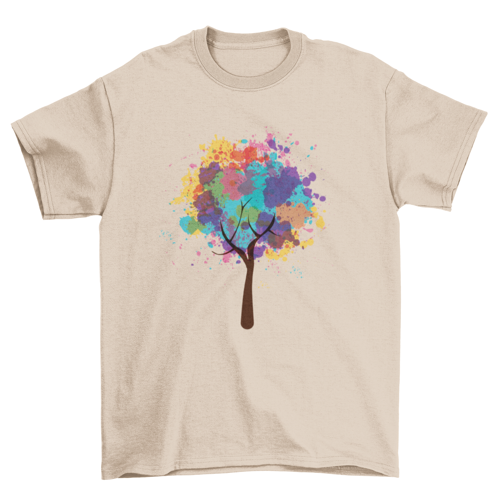 Colorful abstract tree illustration with vibrant branches, showcasing a unique artistic design.