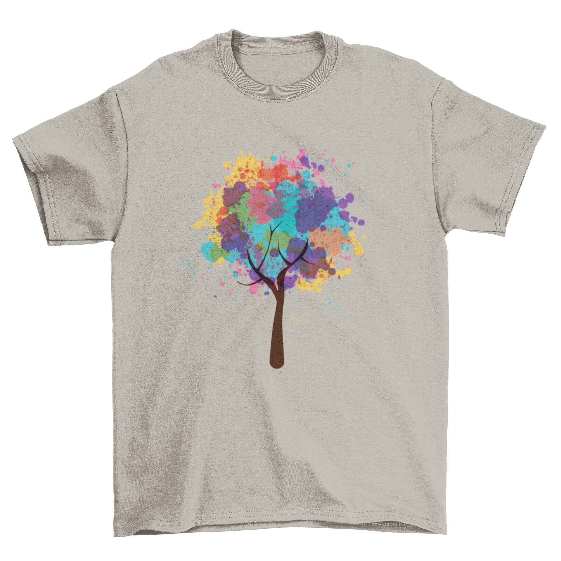 Colorful abstract tree illustration with vibrant branches, showcasing a unique artistic design.