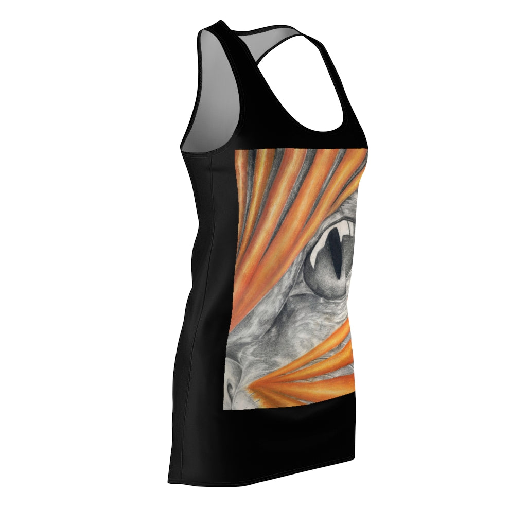 A stylish Cat Rays Women's Cut & Sew Racerback Dress featuring a feminine design and sporty fit, made from lightweight polyester fabric.