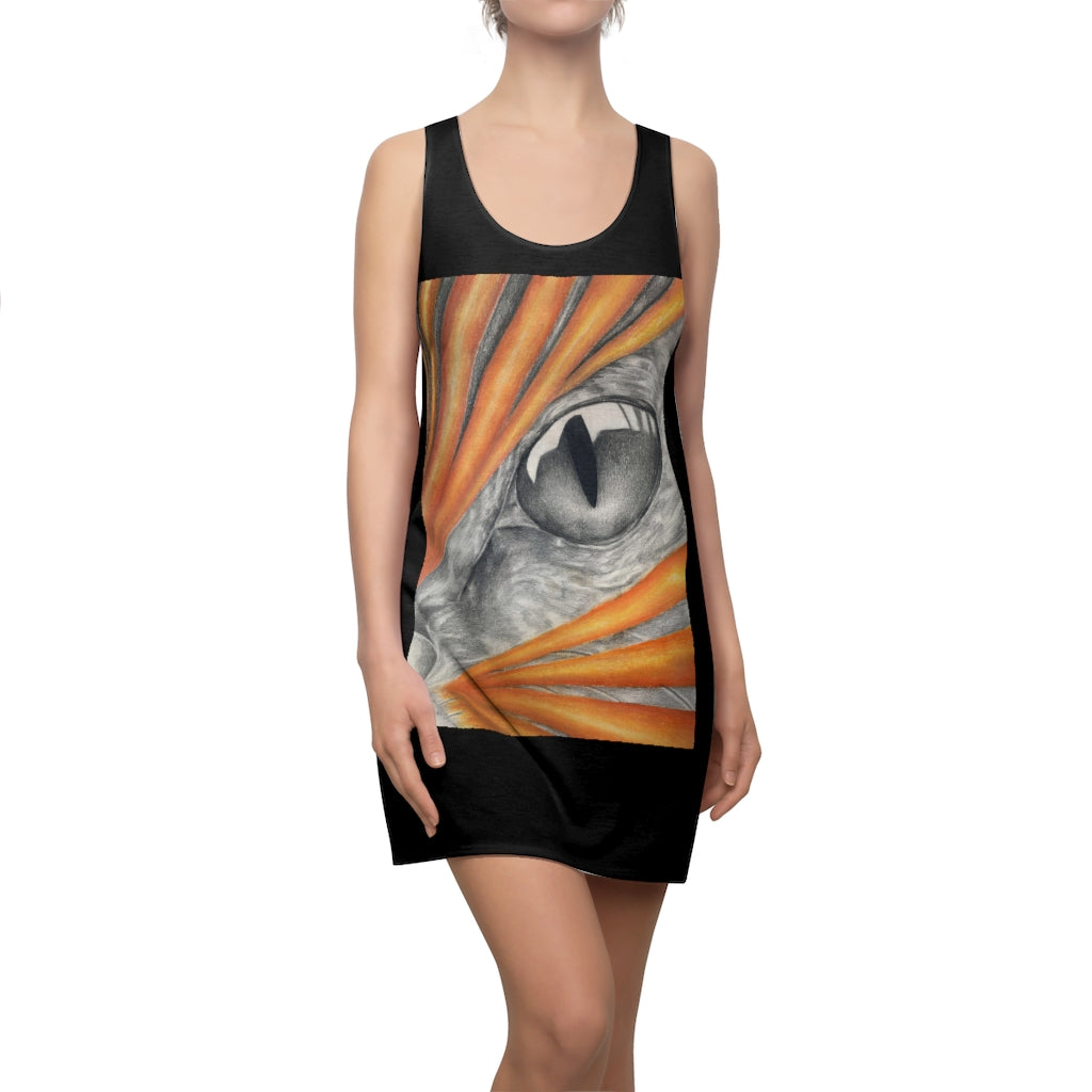 A stylish Cat Rays Women's Cut & Sew Racerback Dress featuring a feminine design and sporty fit, made from lightweight polyester fabric.