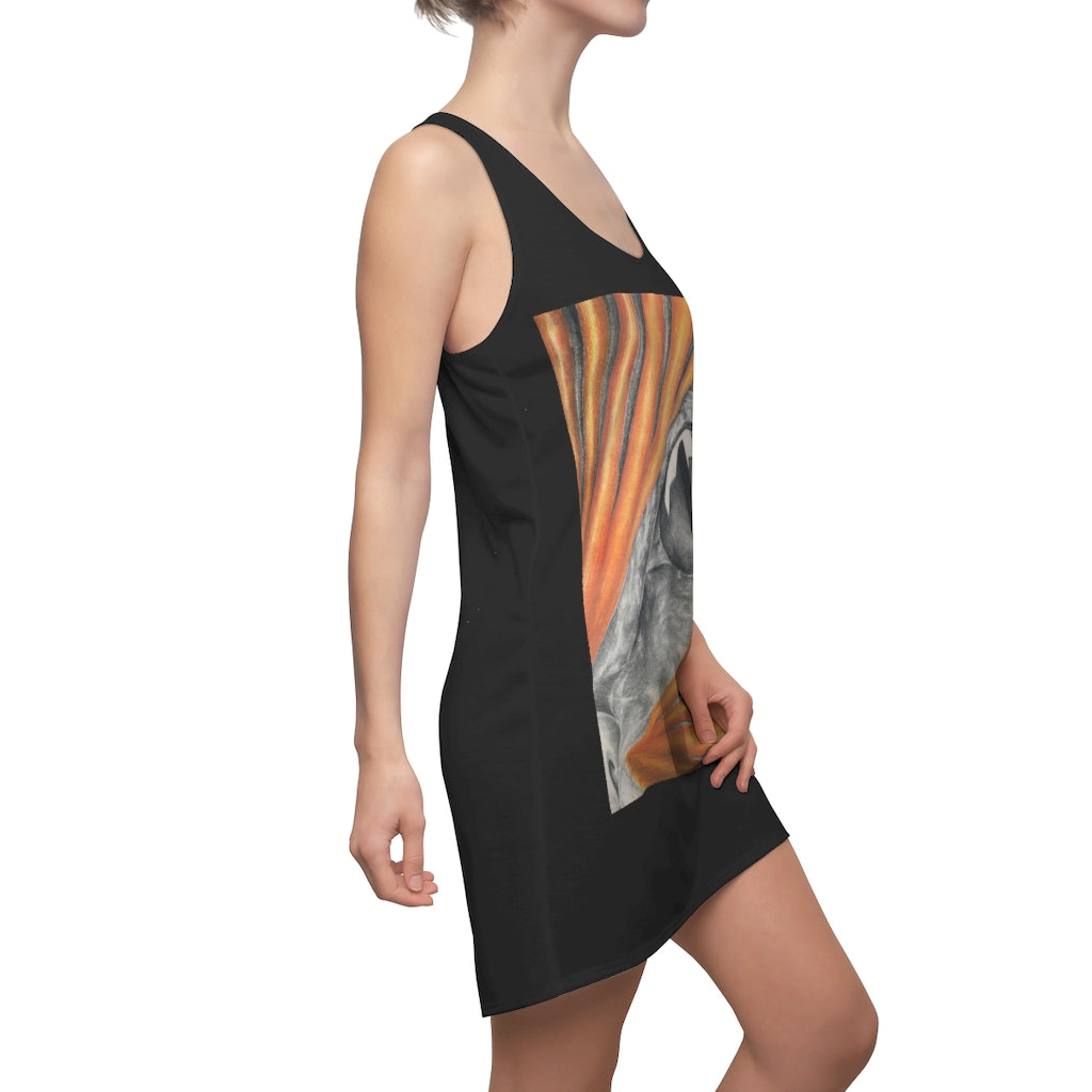 A stylish Cat Rays Women's Cut & Sew Racerback Dress featuring a feminine design and sporty fit, made from lightweight polyester fabric.