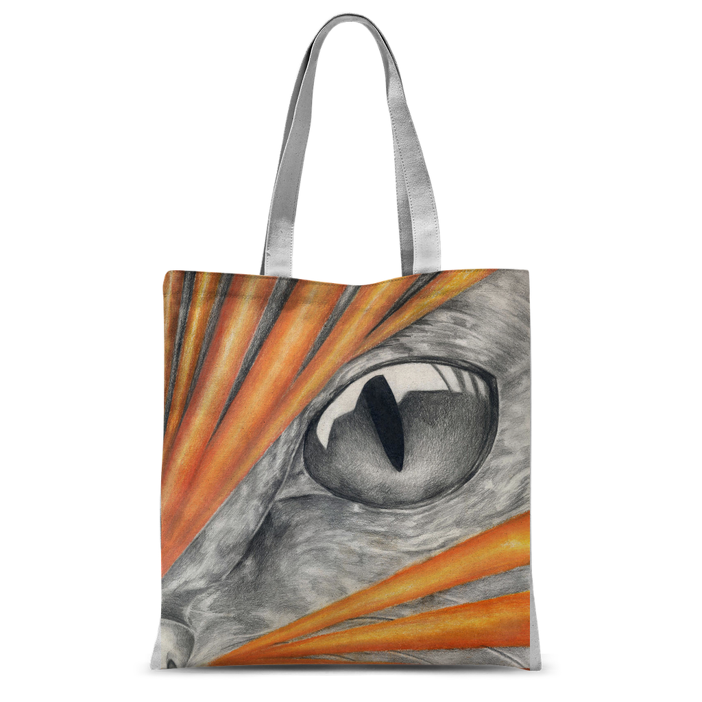 Catrays Classic Sublimation Tote Bag in various colors with long handles, showcasing its customizable front and rear design.