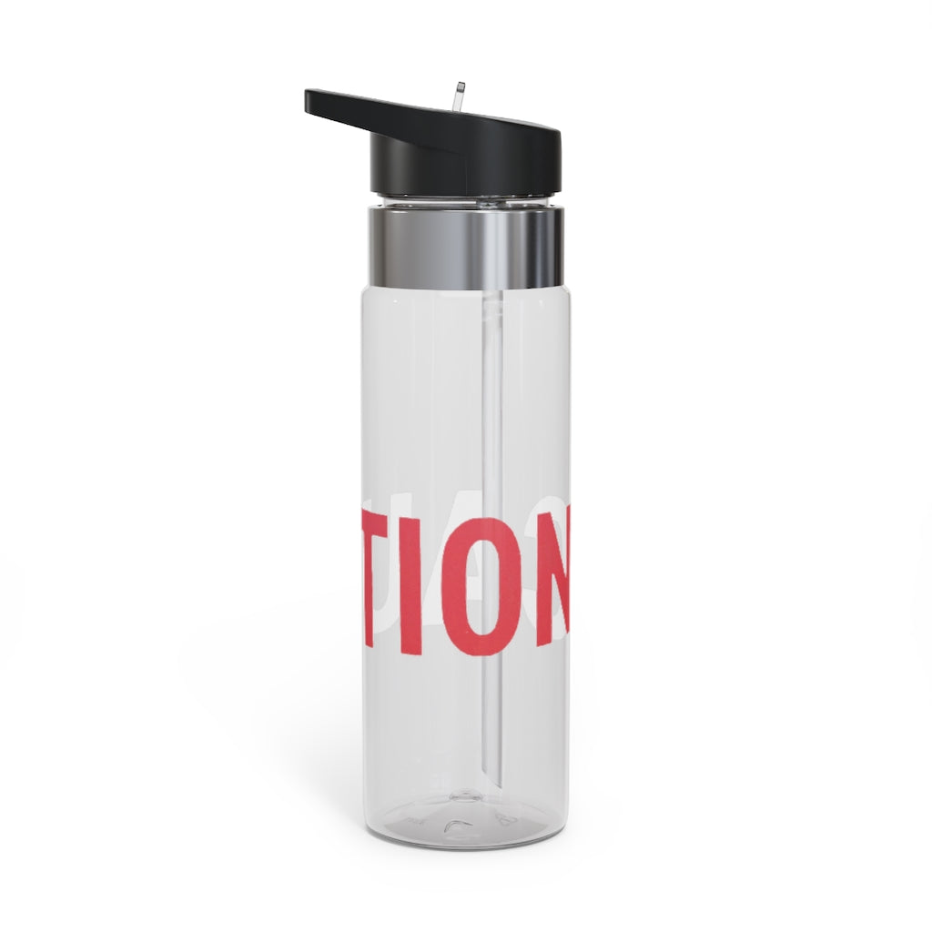 Caution Kensington Tritan™ Sport Bottle in vibrant colors with a carabiner hook, showcasing its lightweight and durable design.