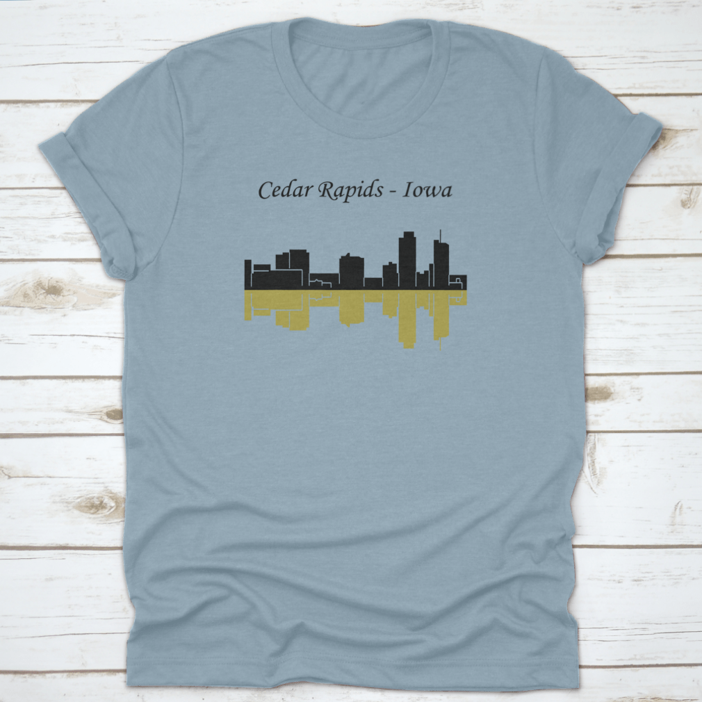 Cedar Rapids Iowa Travel Cities Destination Design Shirt displayed on a neutral background, showcasing its classic fit and unique design.