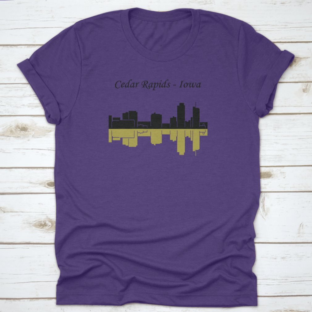 Cedar Rapids Iowa Travel Cities Destination Design Shirt displayed on a neutral background, showcasing its classic fit and unique design.