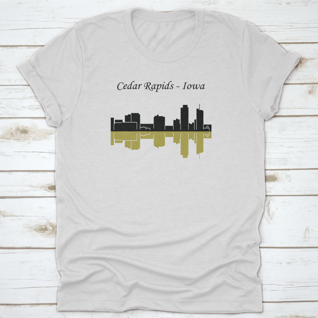 Cedar Rapids Iowa Travel Cities Destination Design Shirt displayed on a neutral background, showcasing its classic fit and unique design.