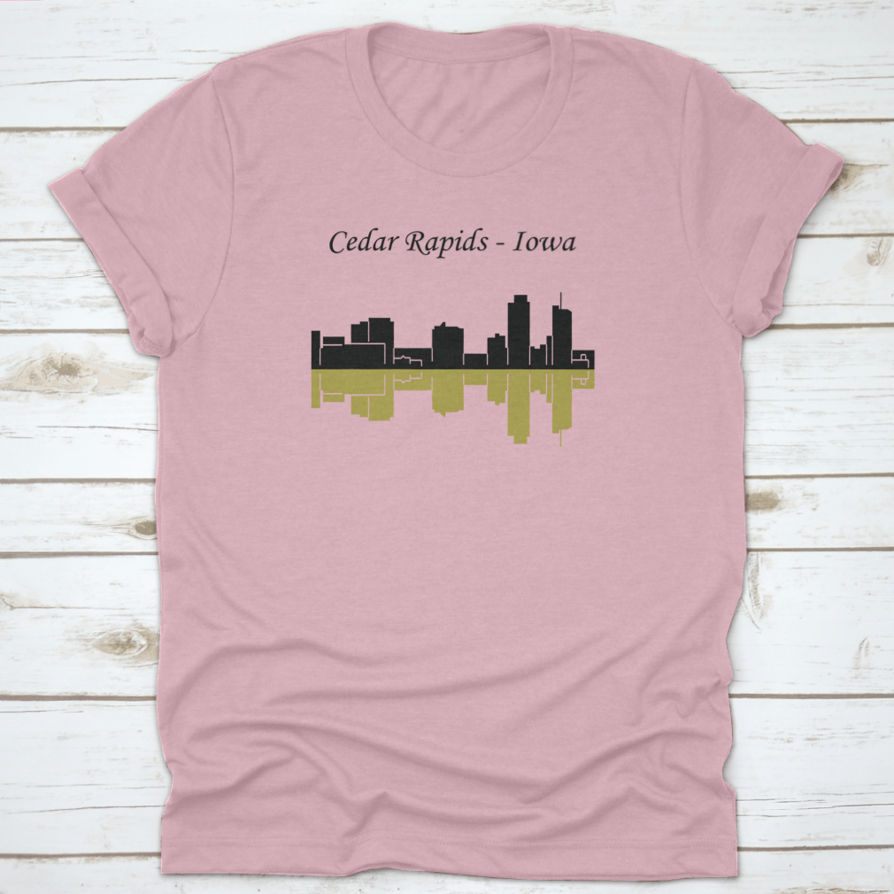 Cedar Rapids Iowa Travel Cities Destination Design Shirt displayed on a neutral background, showcasing its classic fit and unique design.