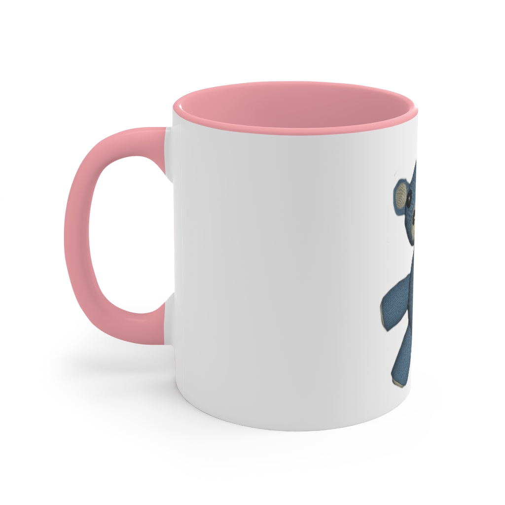 CG Bear Accent Mug featuring a two-tone design with a white exterior and colored interior, available in red, pink, and black options.