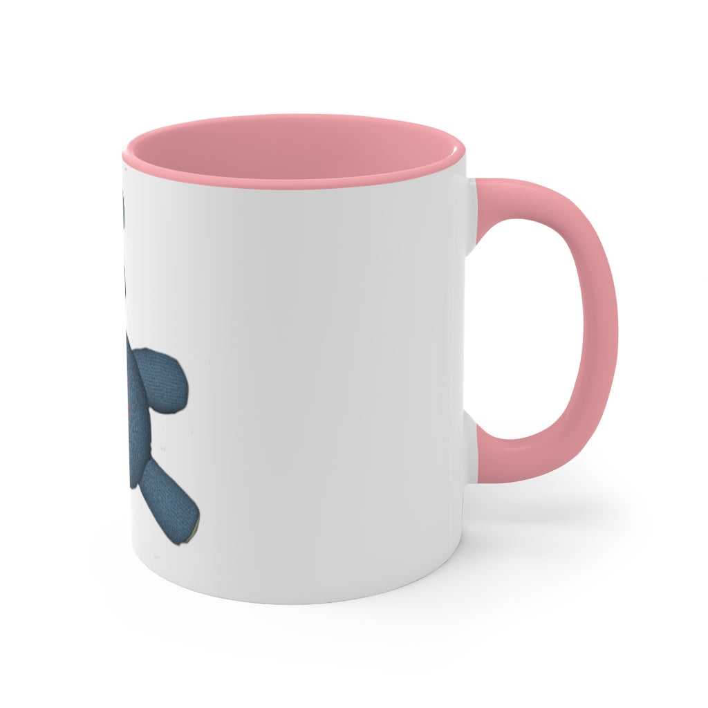 CG Bear Accent Mug featuring a two-tone design with a white exterior and colored interior, available in red, pink, and black options.