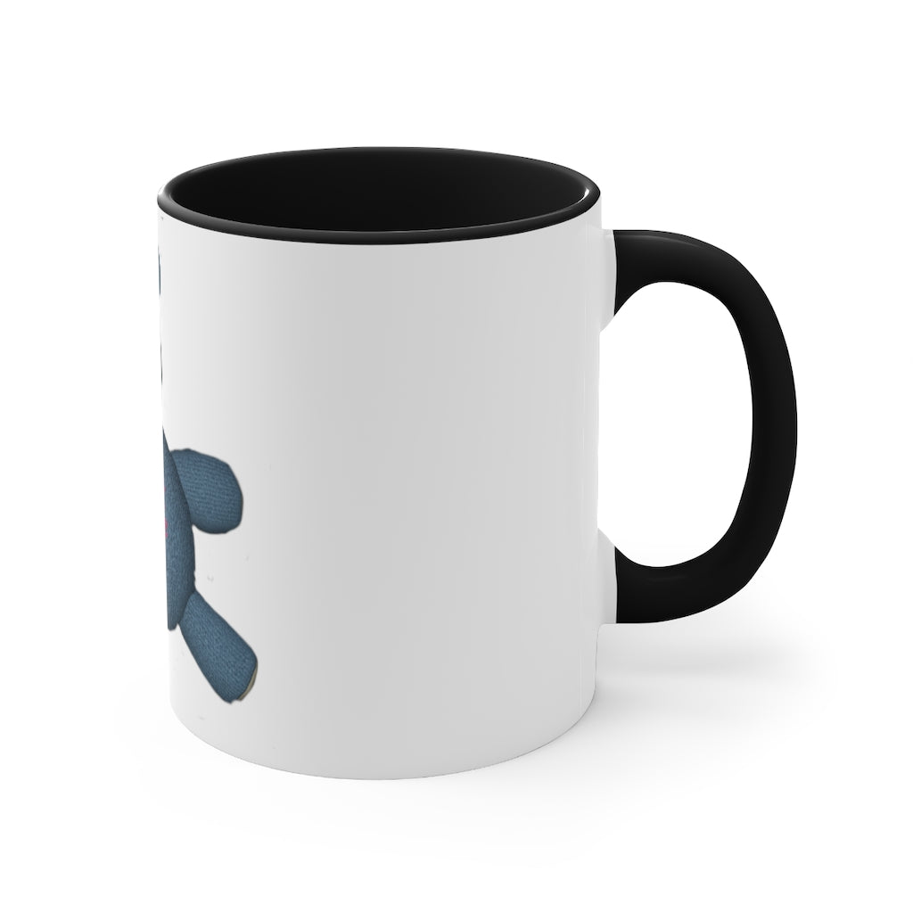 CG Bear Accent Mug featuring a two-tone design with a white exterior and colored interior, available in red, pink, and black options.