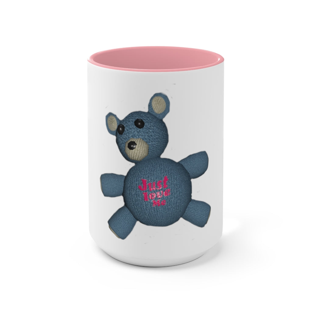 CG Bear Accent Mug featuring a two-tone design with a white exterior and colored interior, available in red, pink, and black options.