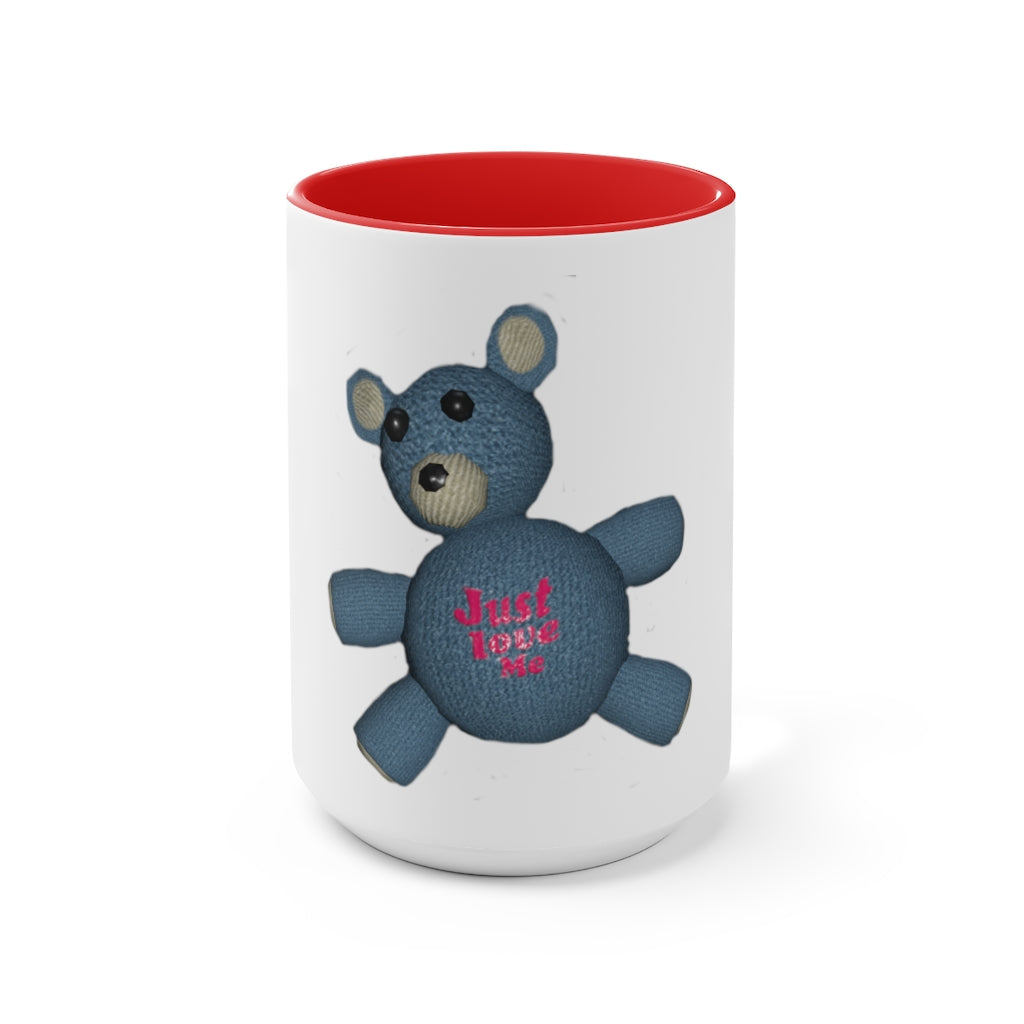 CG Bear Accent Mug featuring a two-tone design with a white exterior and colored interior, available in red, pink, and black options.