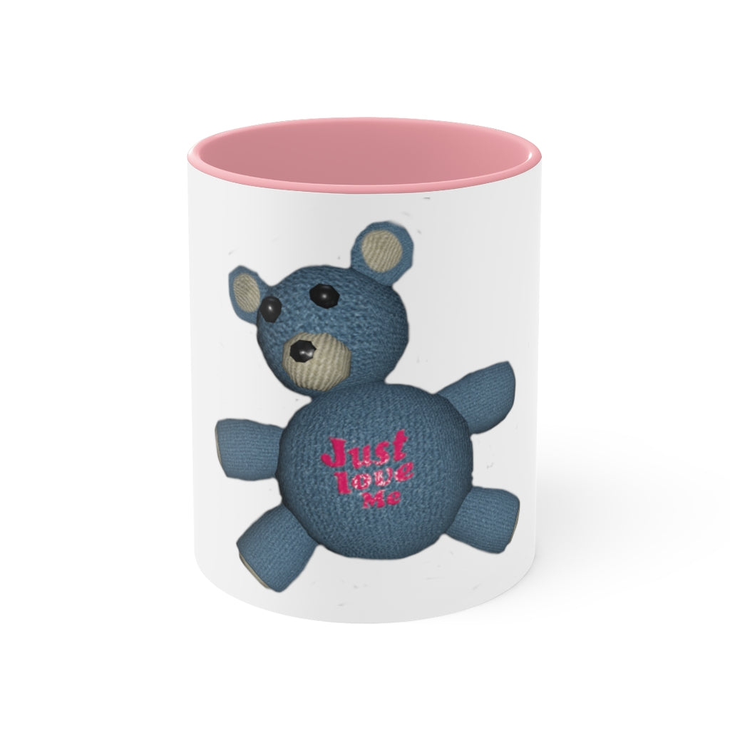 CG Bear Accent Mug featuring a two-tone design with a white exterior and colored interior, available in red, pink, and black options.