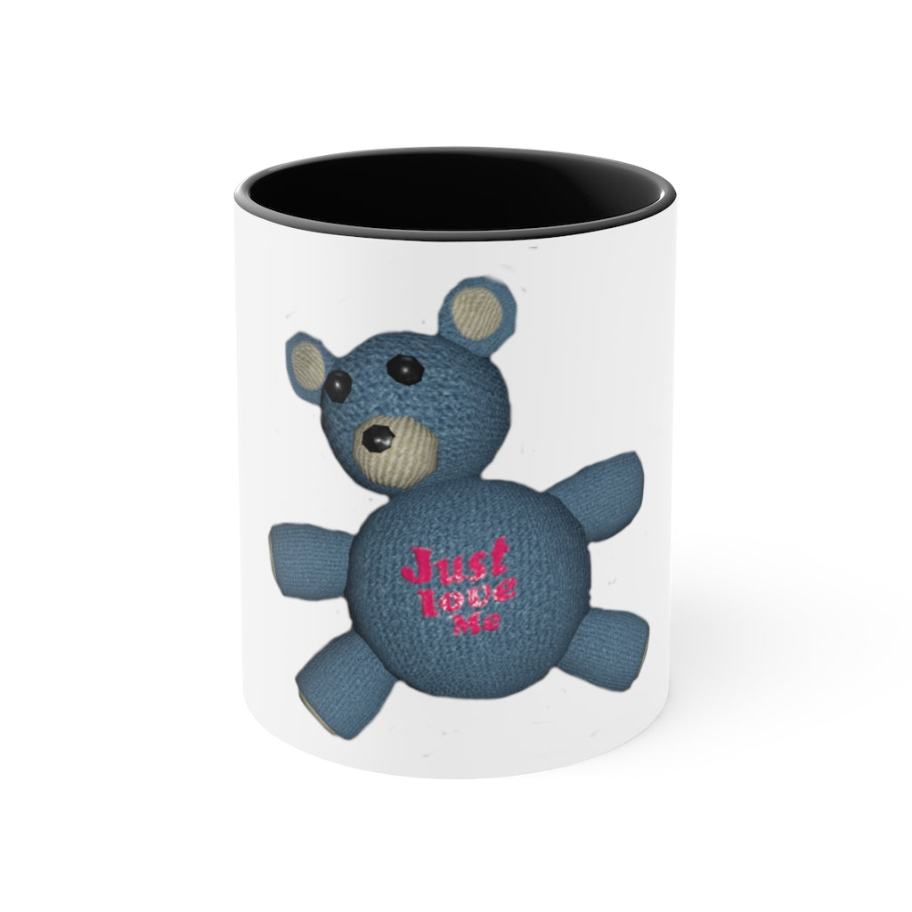 CG Bear Accent Mug featuring a two-tone design with a white exterior and colored interior, available in red, pink, and black options.