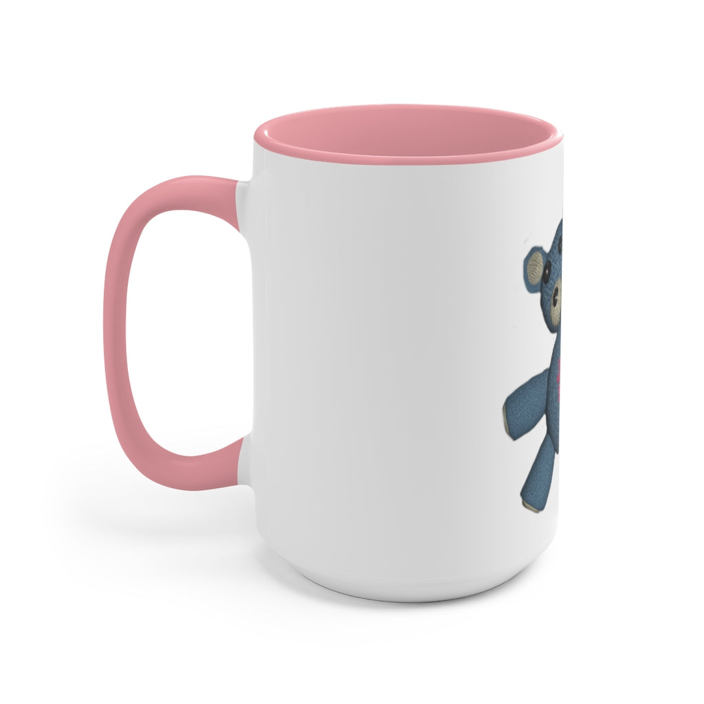 CG Bear Accent Mug featuring a two-tone design with a white exterior and colored interior, available in red, pink, and black options.