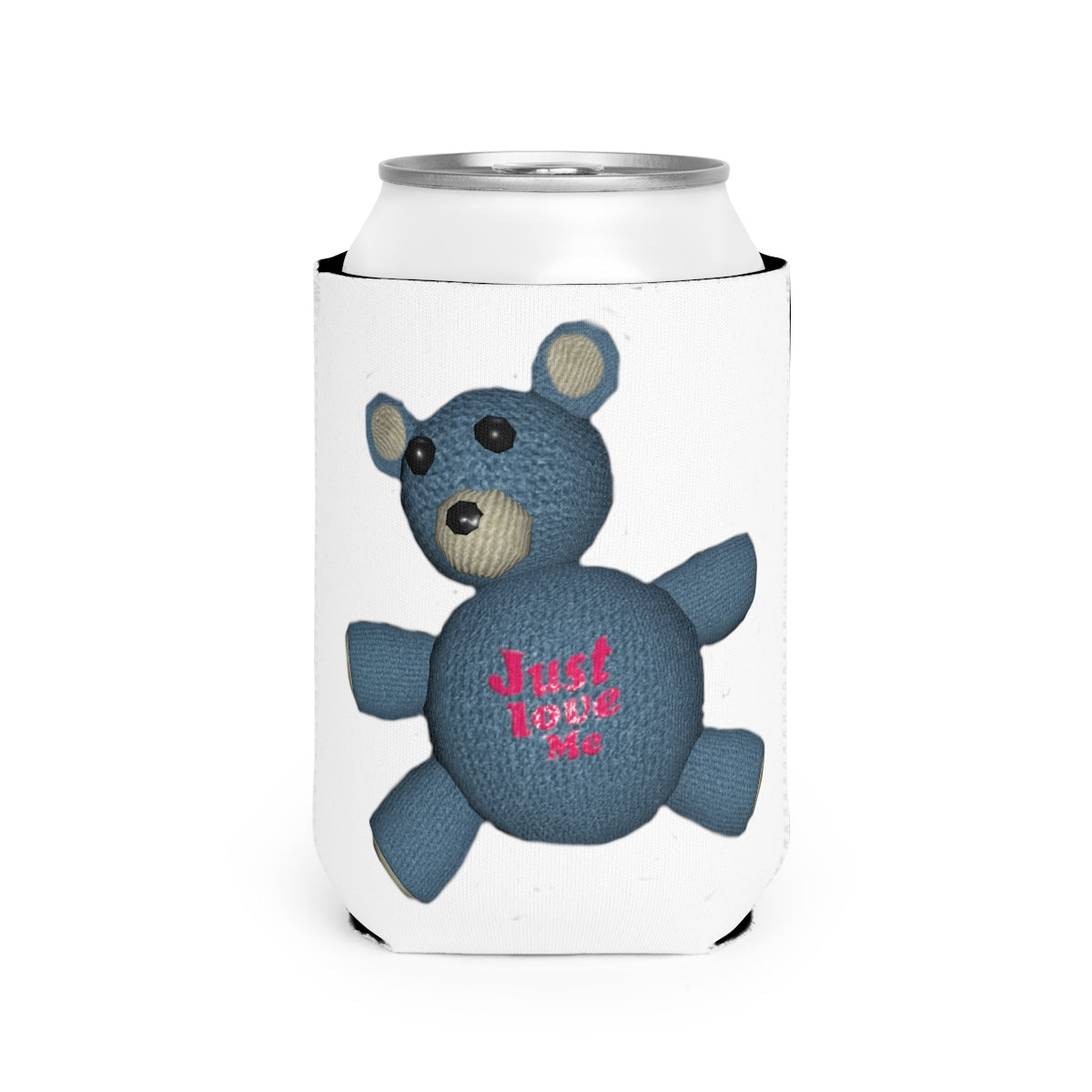 CG Bear Can Cooler Sleeve made of durable neoprene, designed to fit standard 12 oz cans, featuring a customizable design.