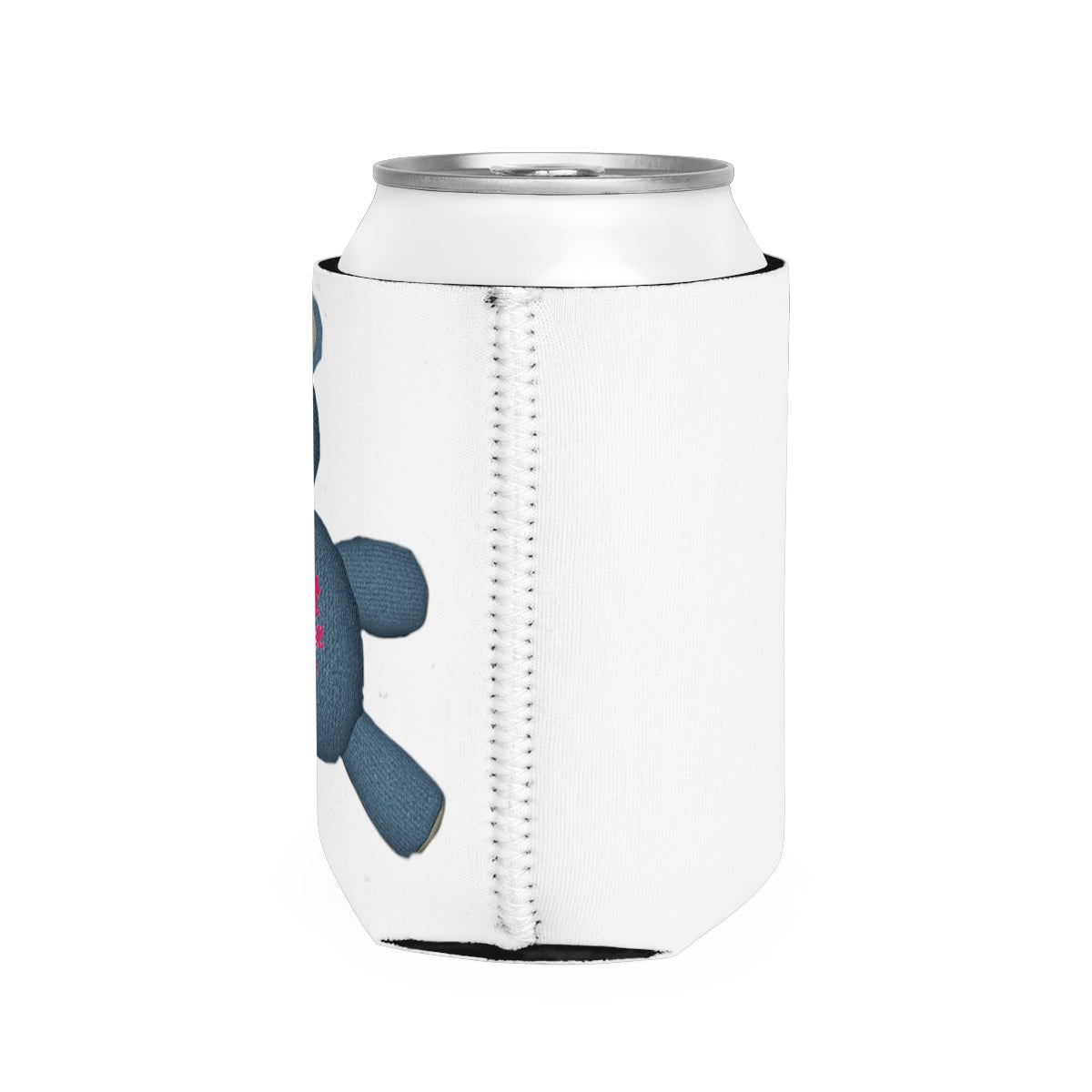 CG Bear Can Cooler Sleeve made of durable neoprene, designed to fit standard 12 oz cans, featuring a customizable design.