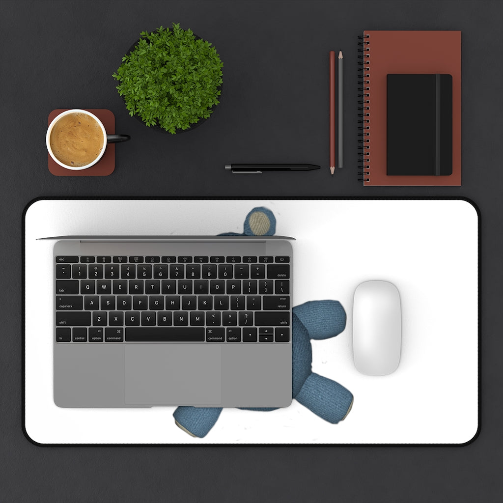 CG Bear Desk Mat featuring customizable design, made of durable neoprene with anti-slip backing.