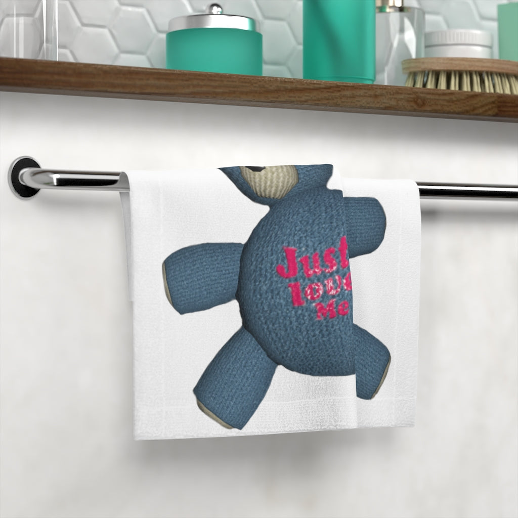 CG Bear Face Towel featuring a customizable bear face design on a soft polyester front and absorbent cotton back.