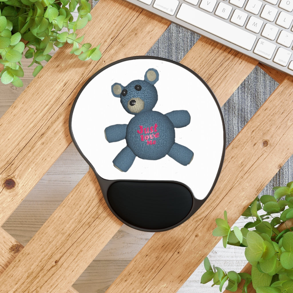 CG Bear Mouse Pad featuring a Memory Foam wrist rest and custom neoprene insert, designed for ergonomic support and comfort.