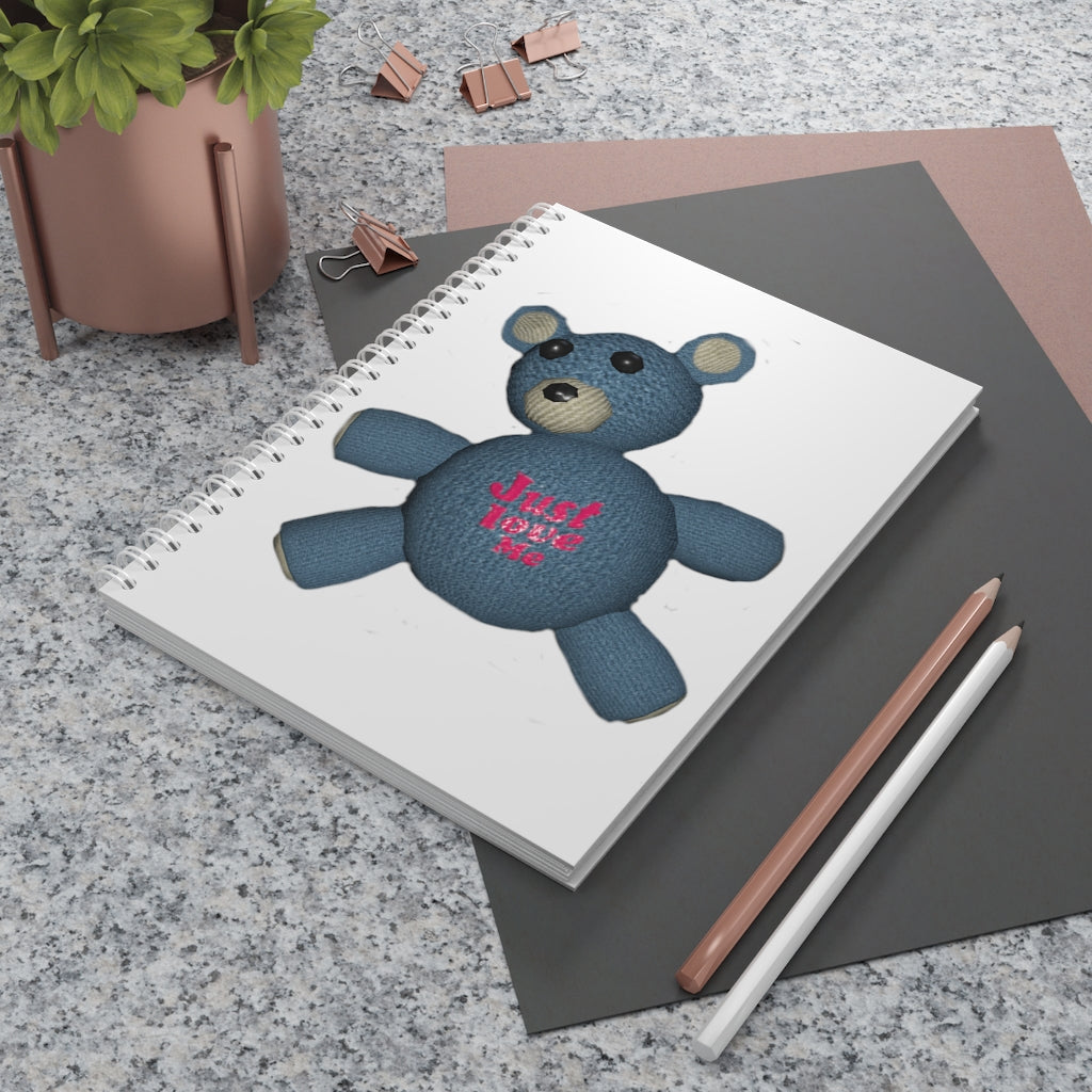 CG Bear Spiral Notebook with customizable covers and wide-ruled pages, featuring a semi-gloss laminated finish.