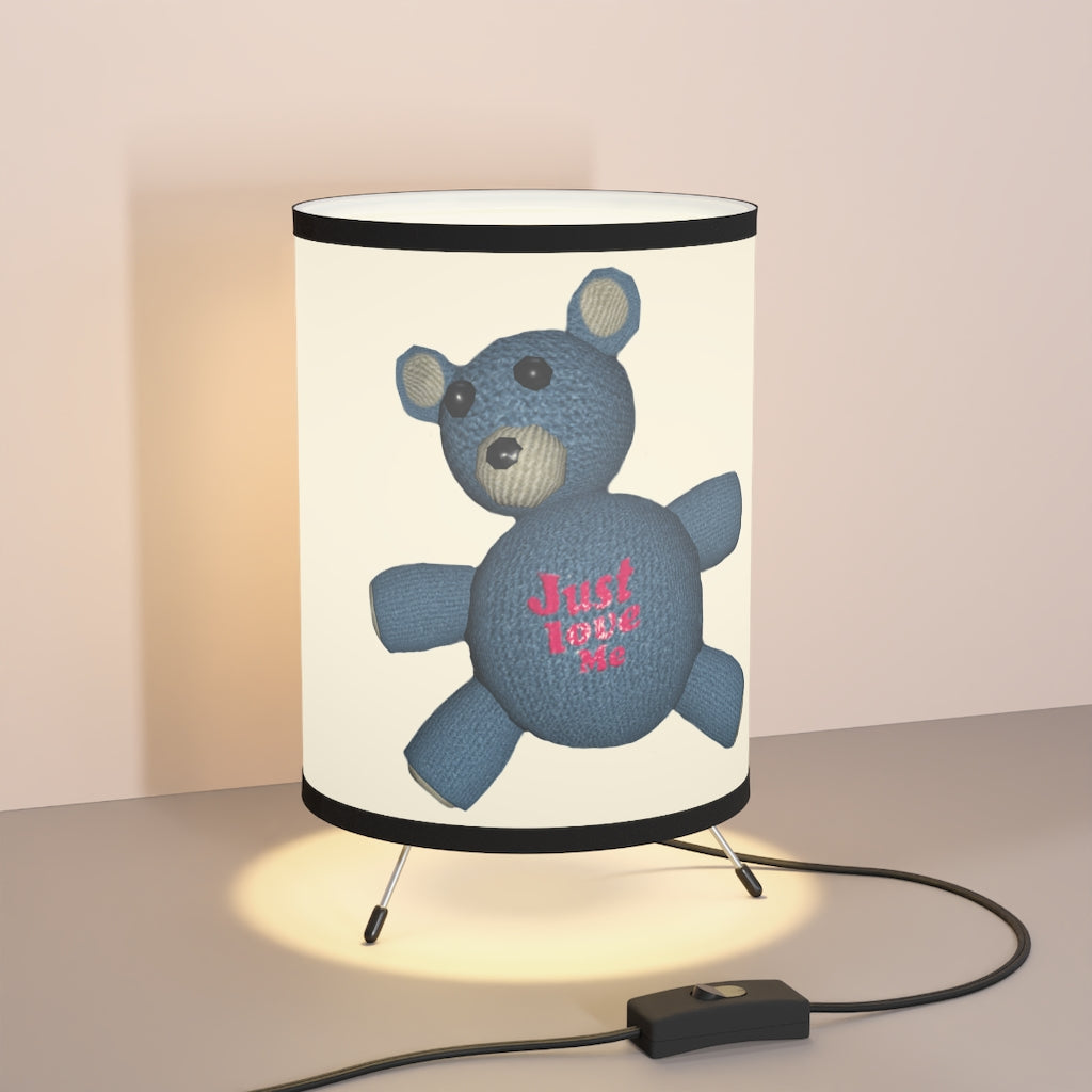 CG Bear Tripod Lamp featuring a galvanized steel base and custom high-resolution printed shade, ideal for modern home decor.