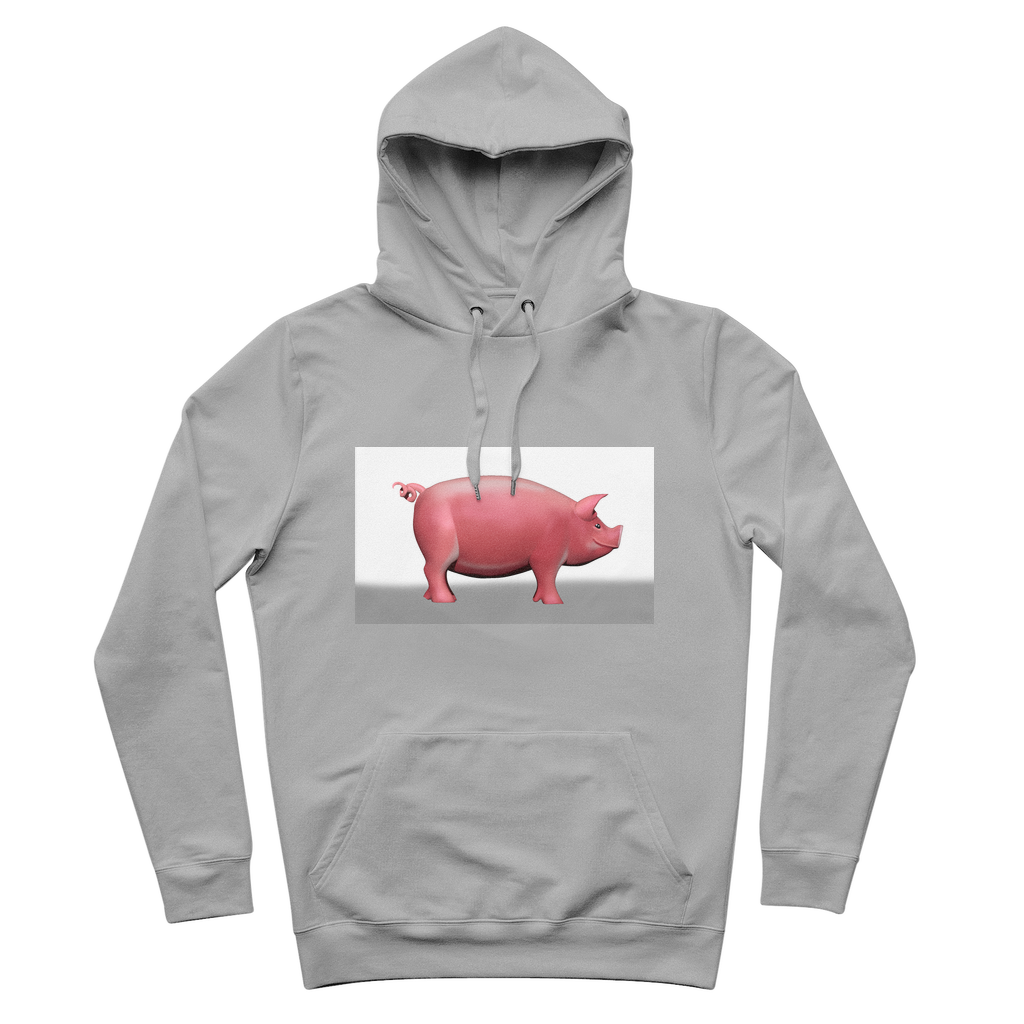 CG Pig Premium Adult Hoodie in various colors with adjustable hood and kangaroo pocket.