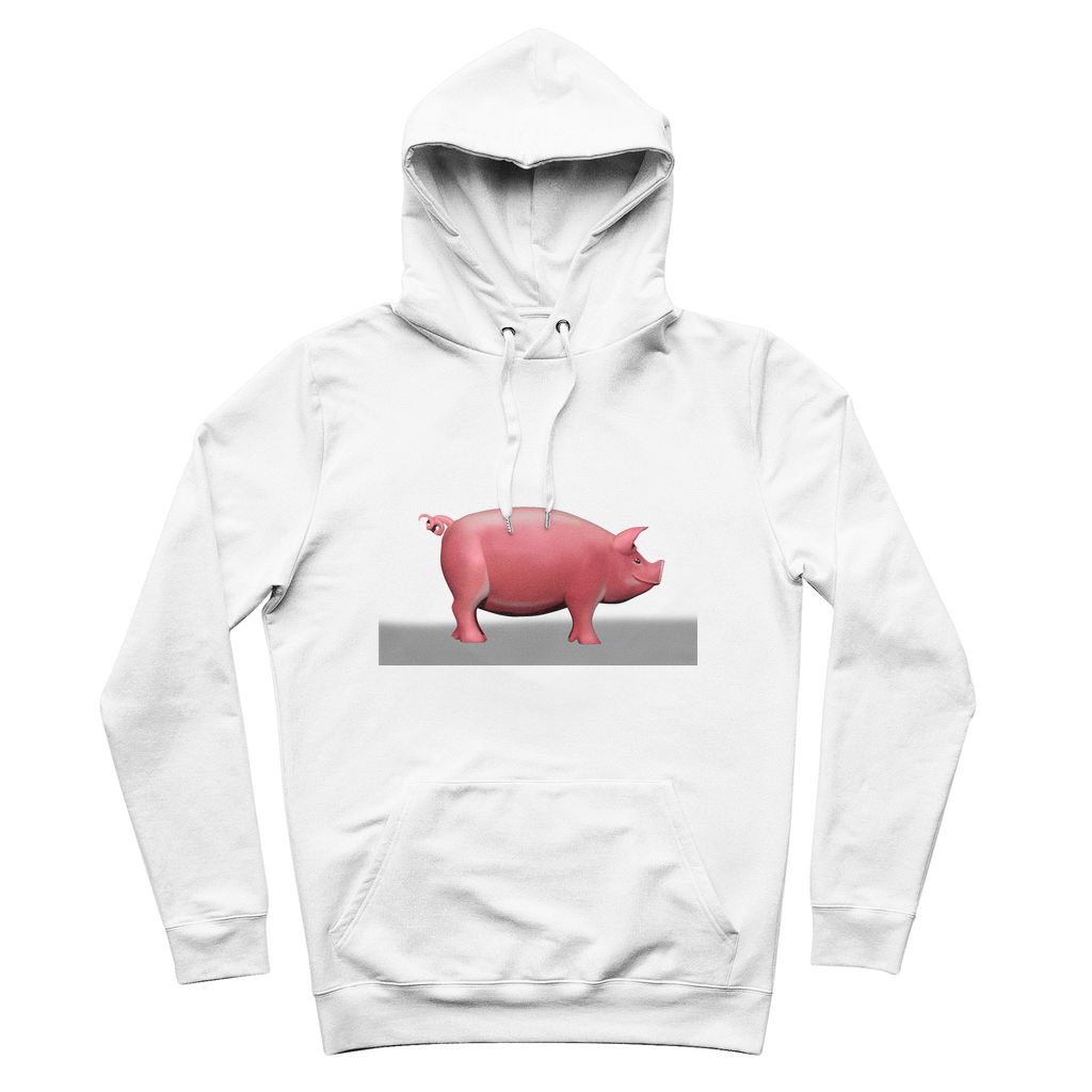 CG Pig Premium Adult Hoodie in various colors with adjustable hood and kangaroo pocket.