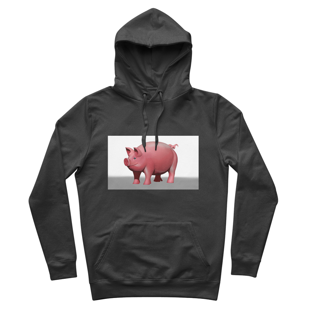 CG Pig Premium Adult Hoodie in various colors with adjustable hood and front kangaroo pocket.