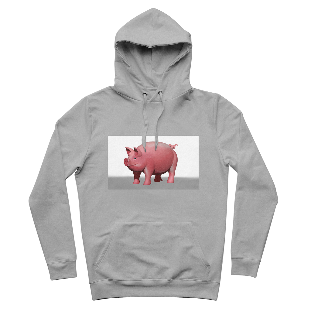 CG Pig Premium Adult Hoodie in various colors with adjustable hood and front kangaroo pocket.