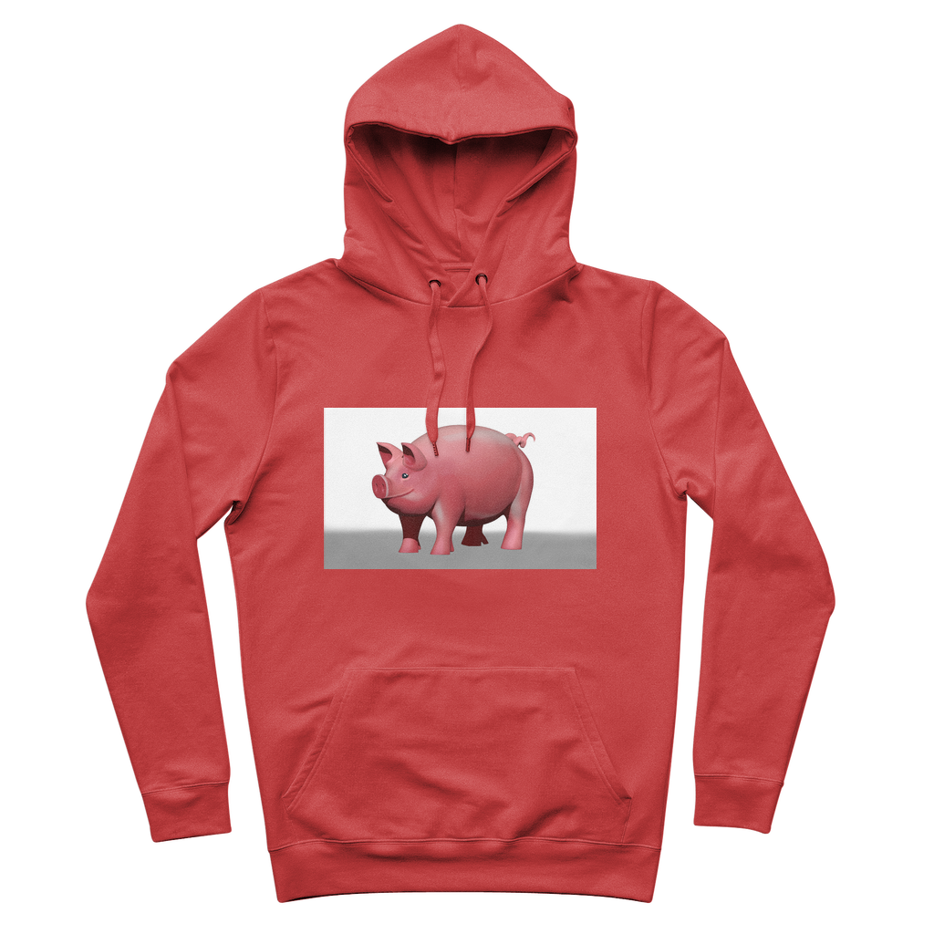 CG Pig Premium Adult Hoodie in various colors with adjustable hood and front kangaroo pocket.