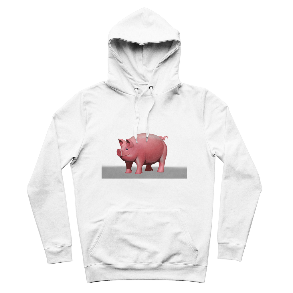 CG Pig Premium Adult Hoodie in various colors with adjustable hood and front kangaroo pocket.