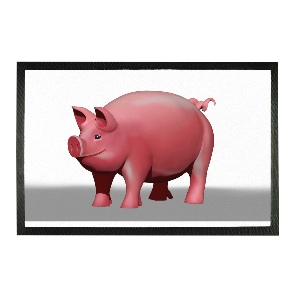 CG Pig Sublimation Doormat featuring a customizable design on a durable rubber base, ideal for home entryways.