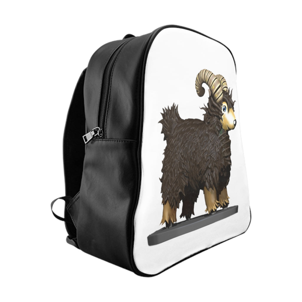 CG Sheep School Backpack featuring a stylish sheep print design, padded back, and multiple inside pockets for organization.