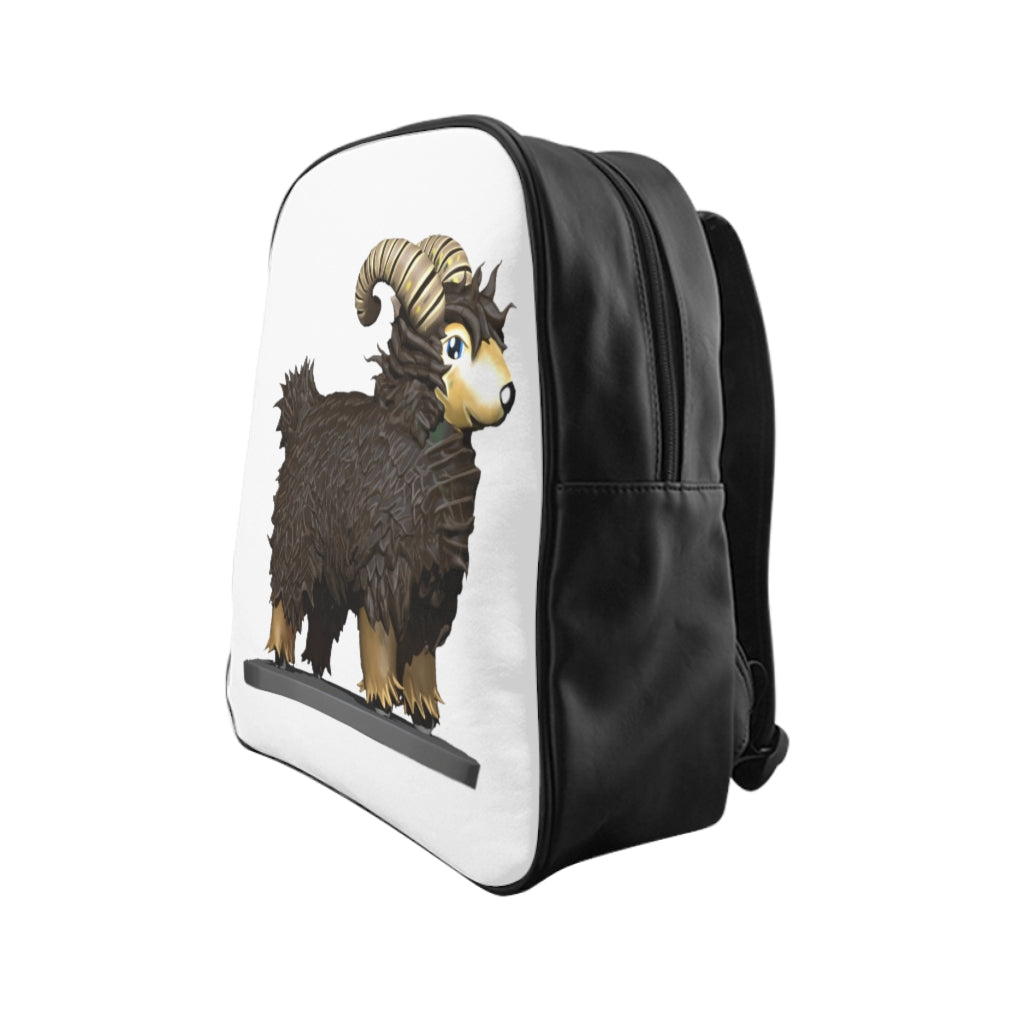 CG Sheep School Backpack featuring a stylish sheep print design, padded back, and multiple inside pockets for organization.