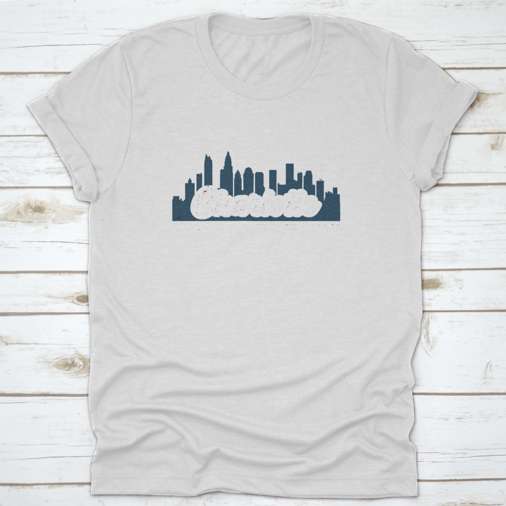 Charlotte North Carolina Skyline Tee Shirt featuring a stylish skyline design, made from 100% cotton for comfort.