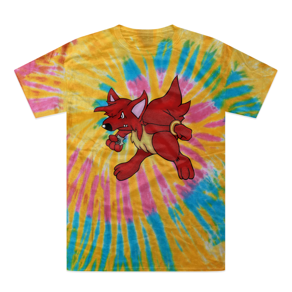 CharVees Tie-Dye T-Shirt featuring vibrant colors and a double-needle stitched neckline, showcasing its unique hand-dyed design.