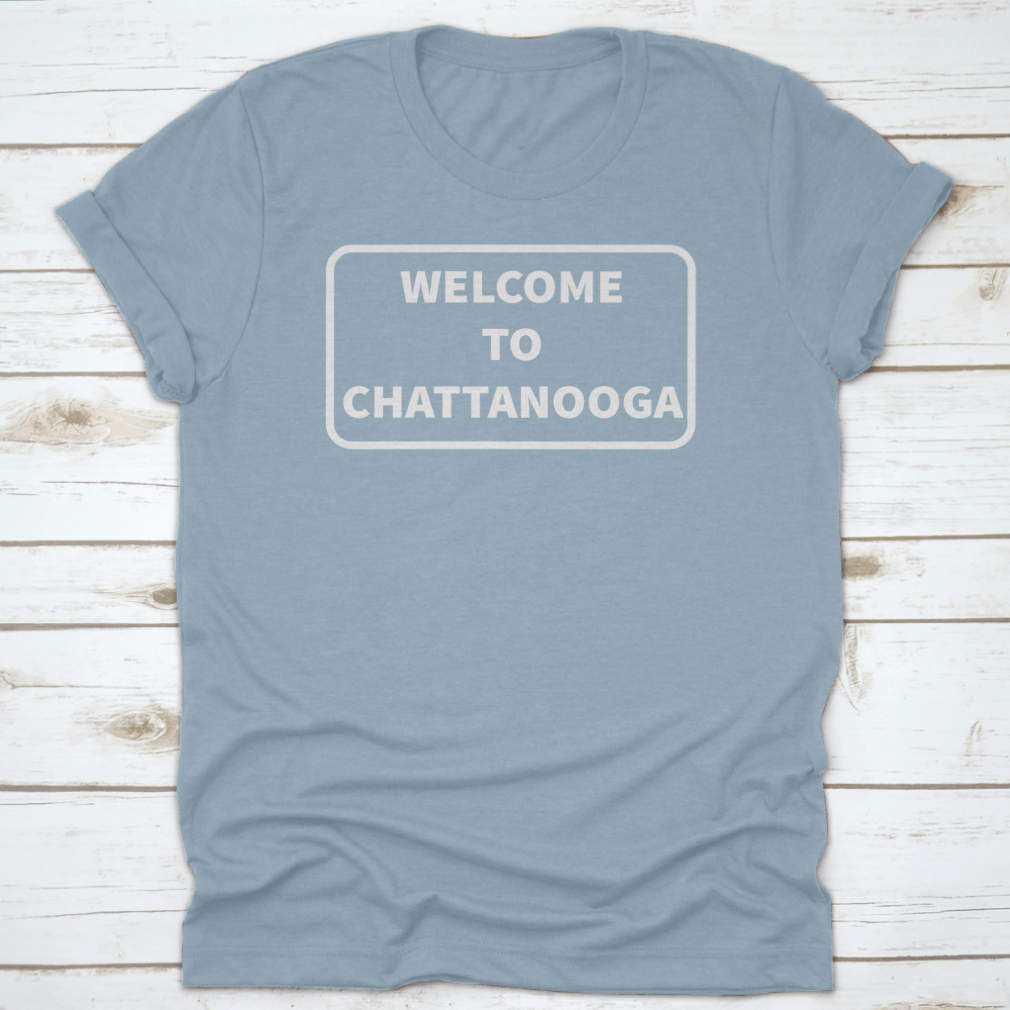 Chattanooga Road Sign Background Green Road Square Sign Vector Print on a soft cotton fabric, showcasing a vibrant green design.