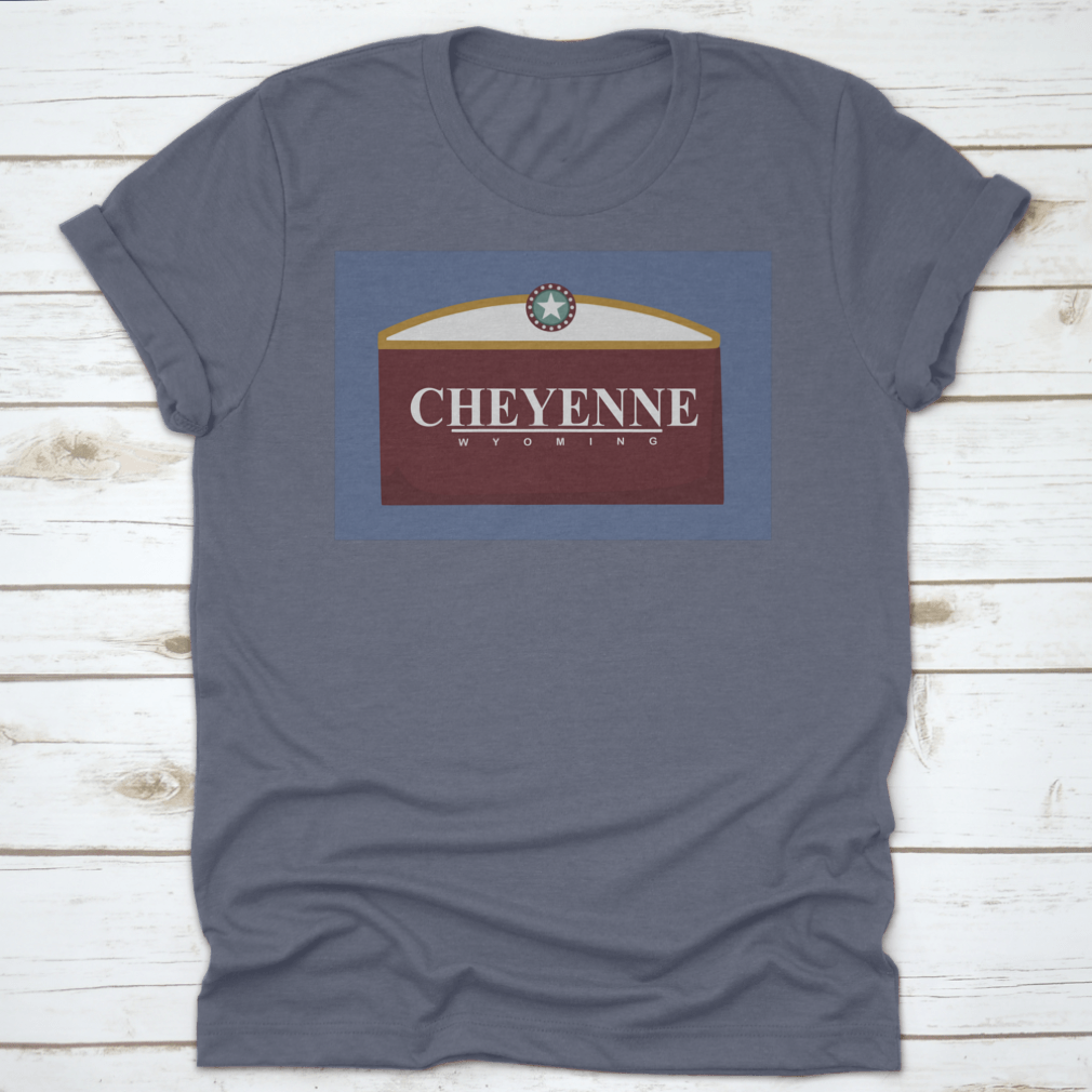 Cheyenne Wyoming Travel Tee featuring a classic fit, made of 100% cotton, ideal for travel and casual wear.