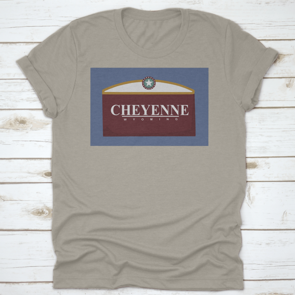 Cheyenne Wyoming Travel Tee featuring a classic fit, made of 100% cotton, ideal for travel and casual wear.