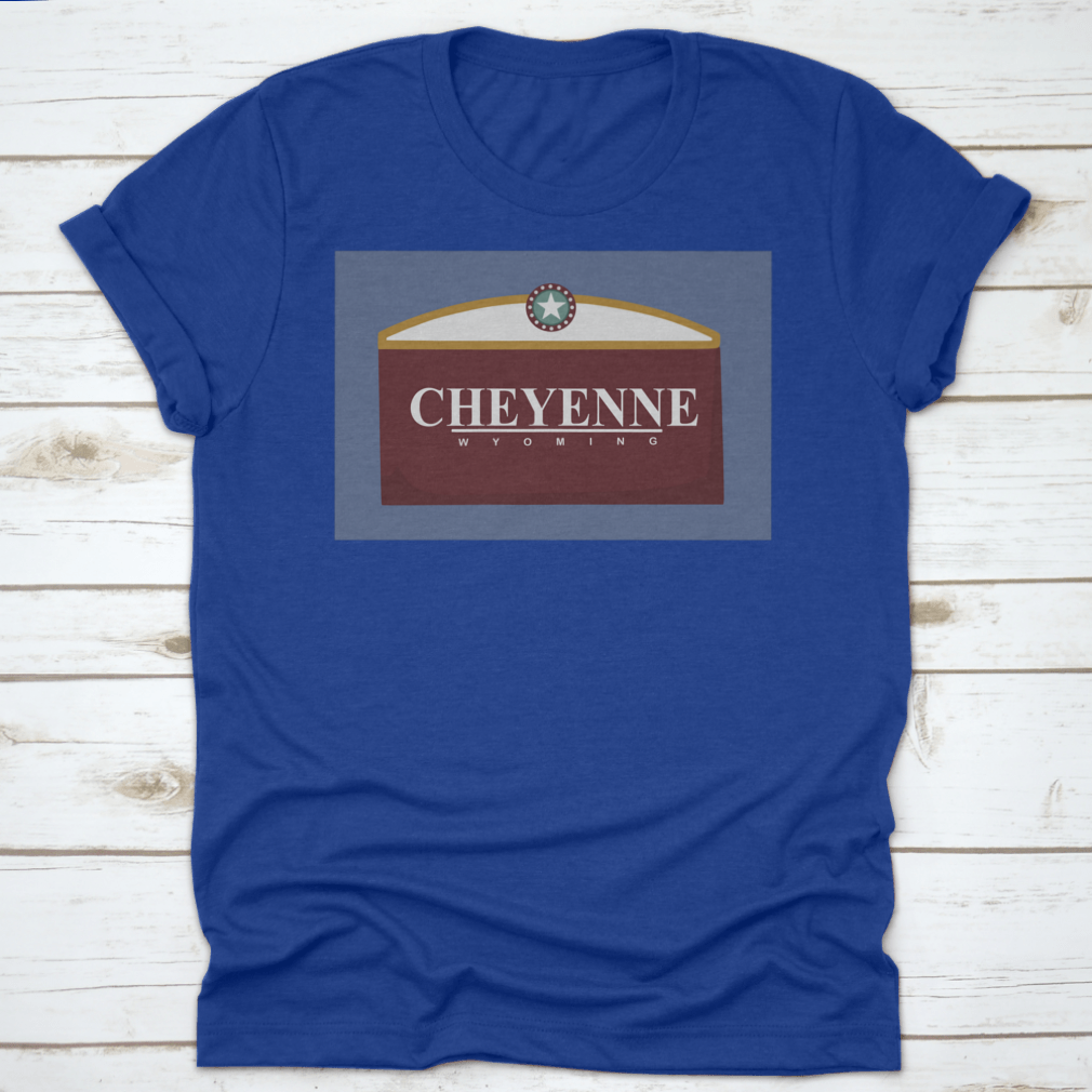 Cheyenne Wyoming Travel Tee featuring a classic fit, made of 100% cotton, ideal for travel and casual wear.