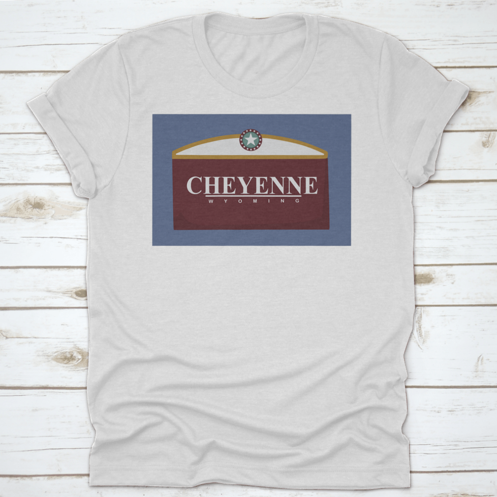 Cheyenne Wyoming Travel Tee featuring a classic fit, made of 100% cotton, ideal for travel and casual wear.