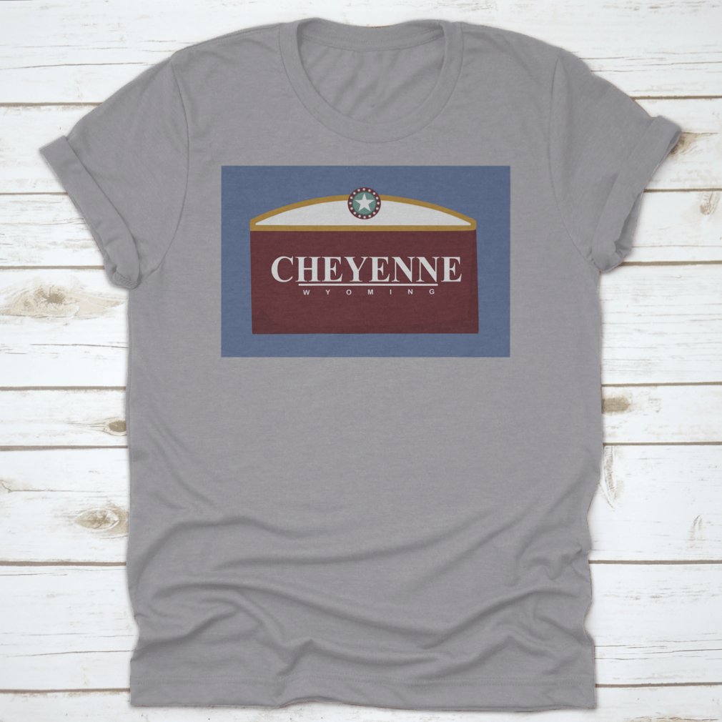 Cheyenne Wyoming Travel Tee featuring a classic fit, made of 100% cotton, ideal for travel and casual wear.