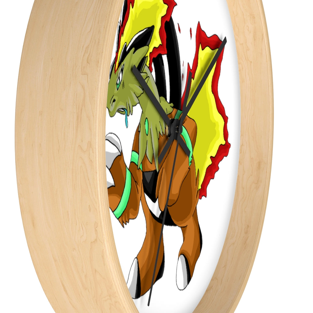 Chibakzu Wall Clock featuring a wooden frame and plexiglass face, ideal for indoor use.