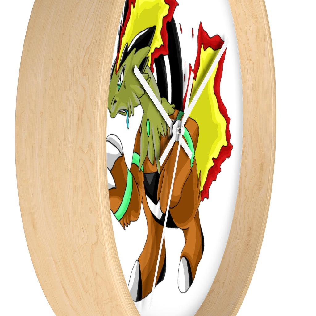 Chibakzu Wall Clock featuring a wooden frame and plexiglass face, ideal for indoor use.