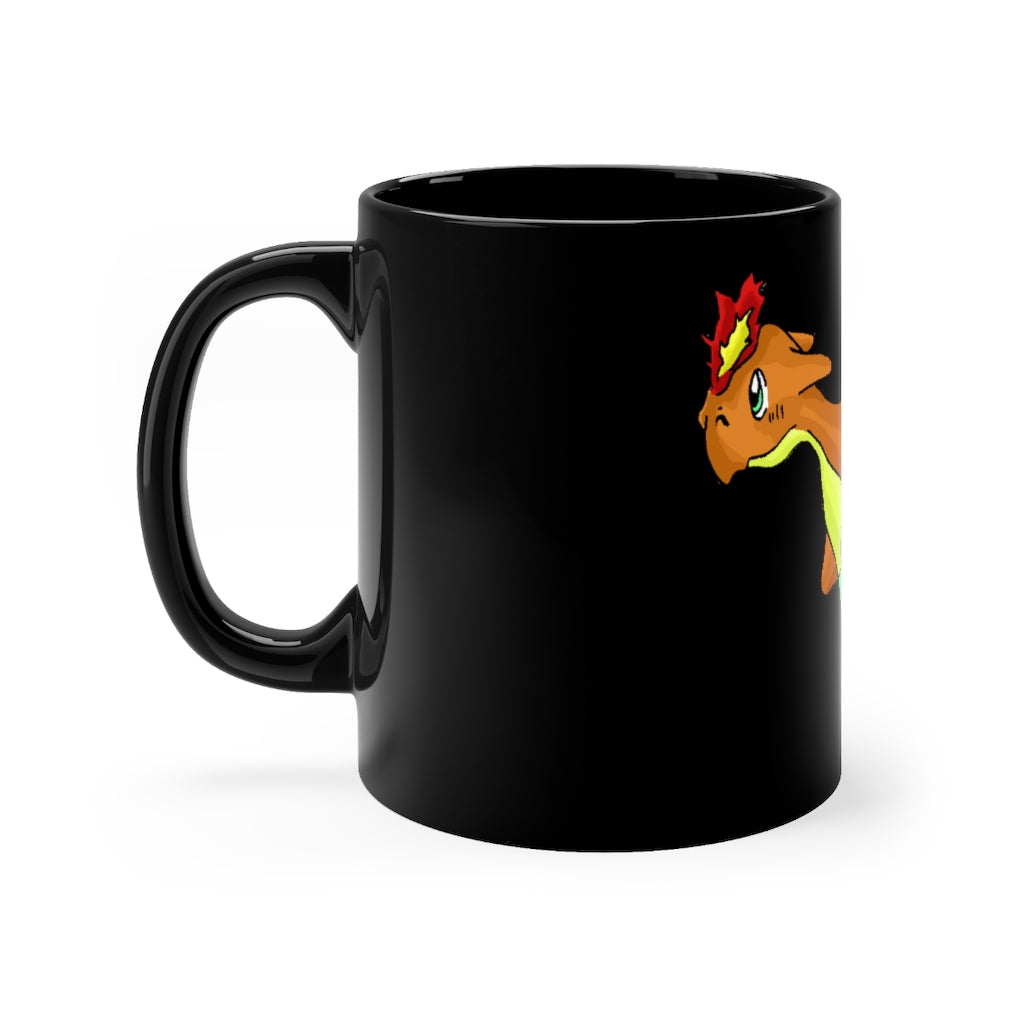 Chibiki Black mug 11oz with full-wrap design and C-handle, showcasing its sleek black ceramic finish.