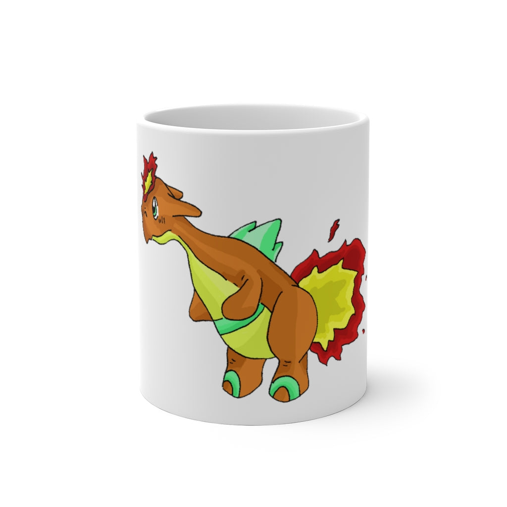 Chibiki Color Changing Mug showcasing vibrant colors when filled with hot liquid, featuring a rounded design and C-handle.