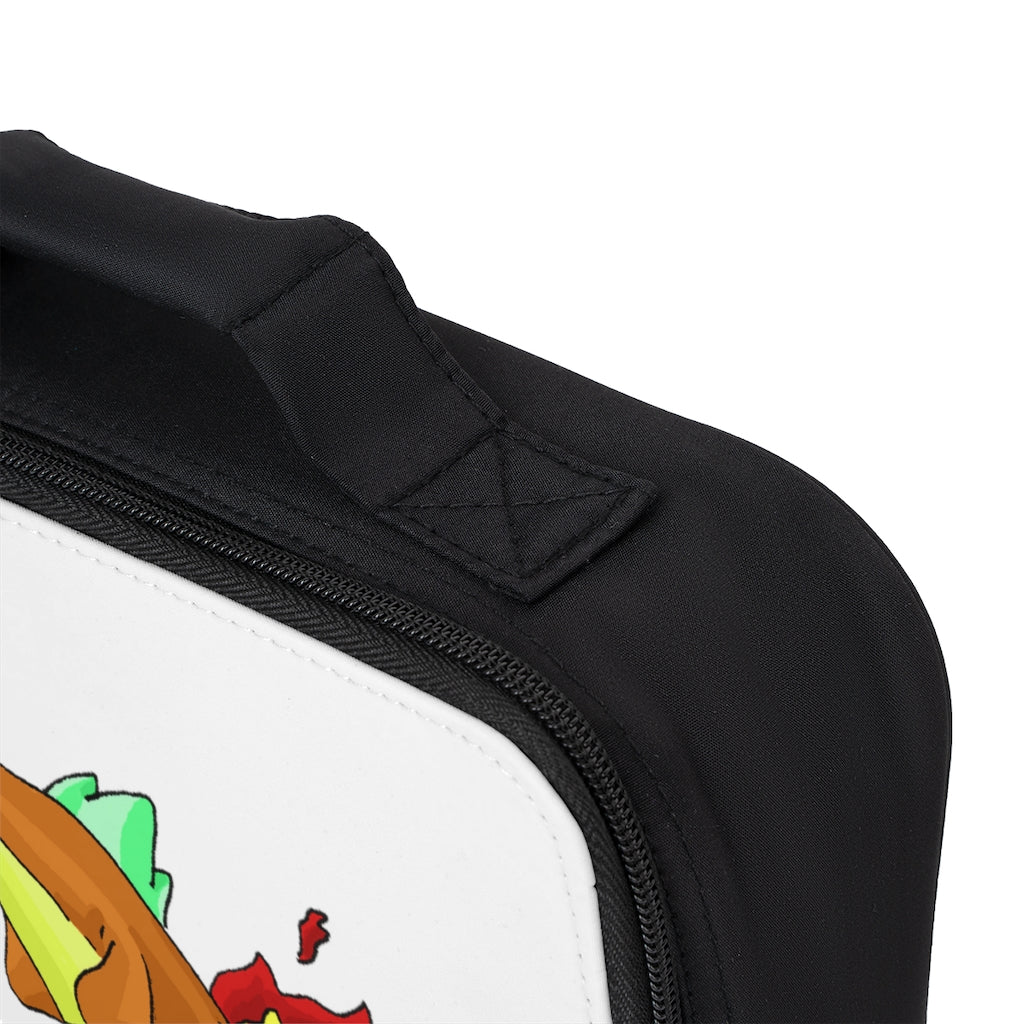 Chibiki Lunch Bag featuring a black base and customizable white area, ideal for adults and kids.