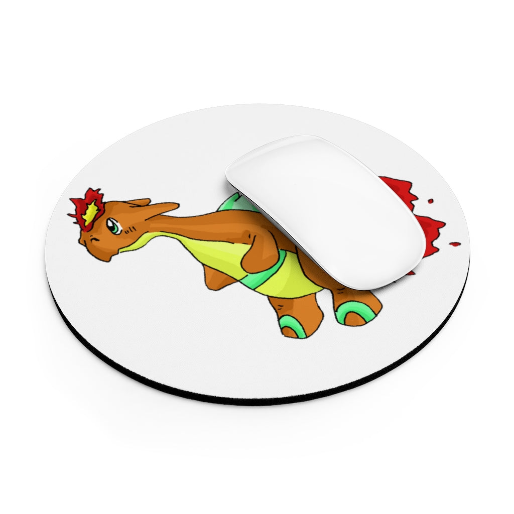 Chibiki Mouse Pad in round and rectangular shapes with vibrant designs and non-slip rubber bottom.